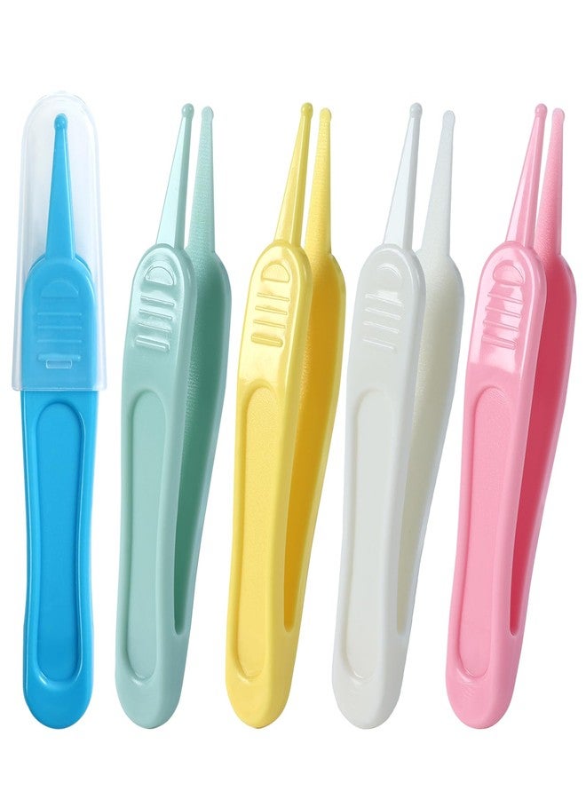 Clofiak 5Pcs Nose Cleaning Tweezers, 5 Colors Baby Nose Picker, Effective Booger Remover Tool, Navel & Ear Cleaner Clip for Baby's Care - Image 1
